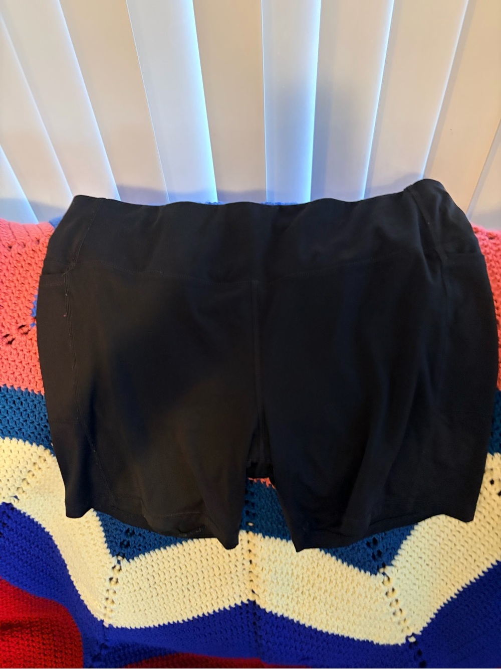 Athletic Works Black Women's Bike Shorts with Wide Waistband